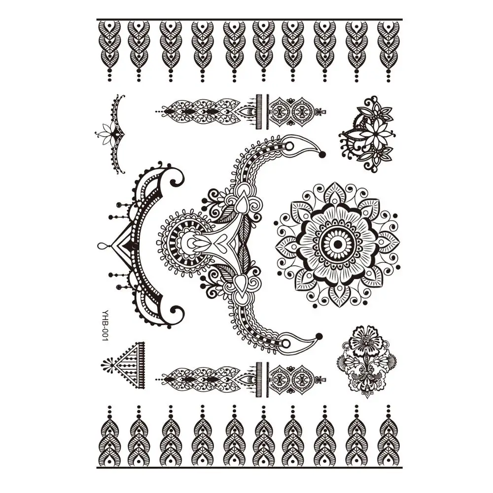 

Body Art New Design Fake Men Tattoos Korean Fashion Rose Geometry Cool Temporary Tattoo Sticker Women Minimalist Lines Pattern