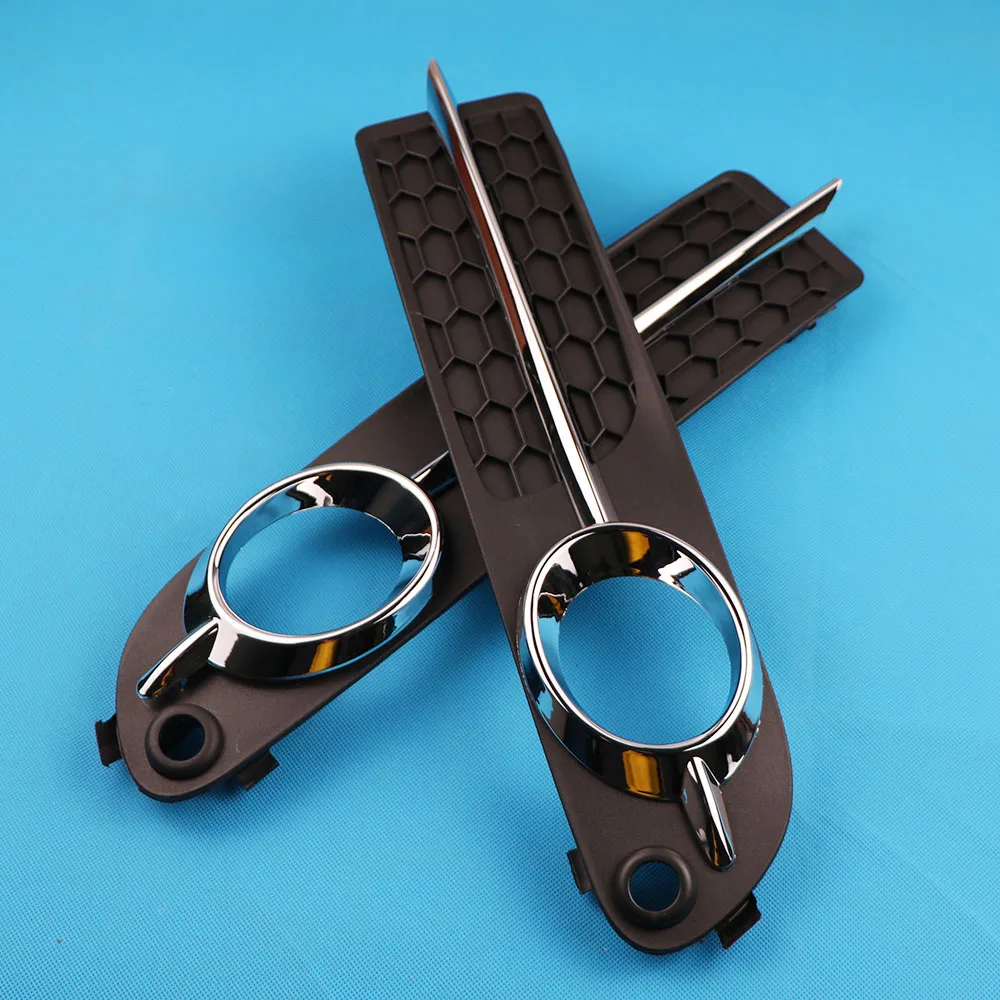 

30790919 30790920 Pair Front Chrome Bumper Fog Light Grill Lamp Grille Moulding Trim For Volvo S80 V70 2008 2009 2010