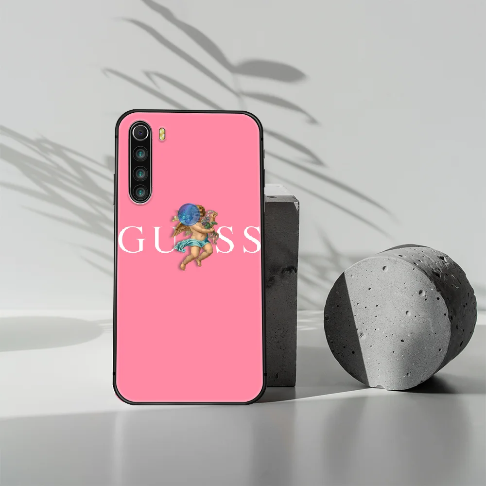 

French fashion luxury brand guess Phone Case Cover Hull For XIAOMI Redmi 7 7a 8 8a 9 9a NOTE 6 7 8 8t 9 9s Pro Max 4X black