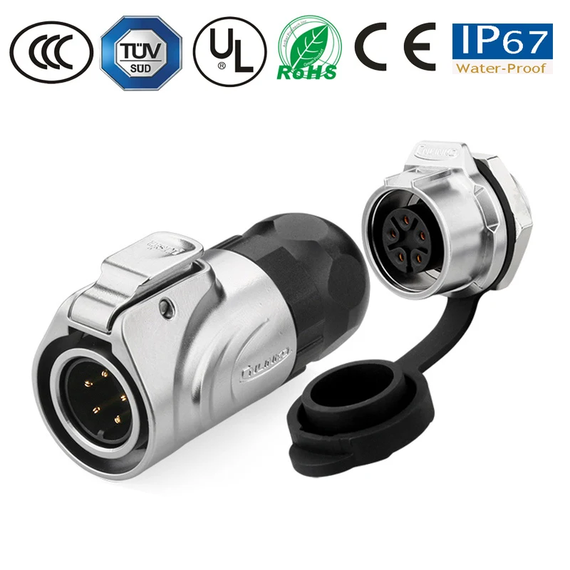 Водонепроницаемый разъем 5 контактов штекер гнездо 16 м металлическая круговая