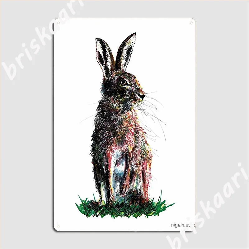 

Деревянный заяц на естественном металлическом плакате, постер для паба, гаража, живопись, декор для кинотеатра, кухни, винтажный жестяной пл...