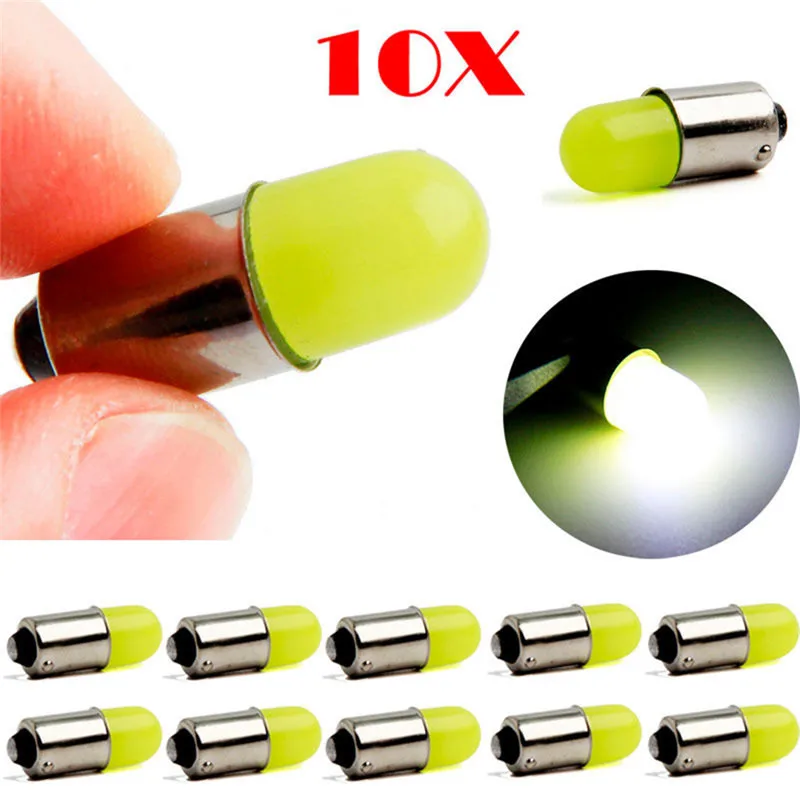 

10 шт. T11 363 BA9S COB светодиодный круглый 3D T4W лампы ярко белая ксеноновая лампа 12V