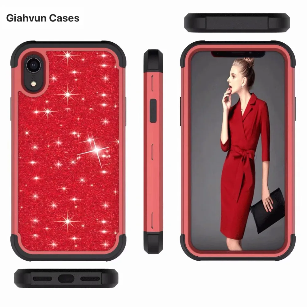 Блестящий ПК + Силиконовый чехол для iPhone XS MAX XR 6 6S 6G 7 8 S X plus 6plus 7Plus 8plus телефона |