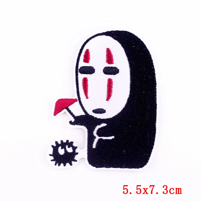 

Pulaqi Japan Anime Patch Cartoon Iron on Patch on Clothes Embroidered Patches For Clothing Faceless Man Sewing Applique Patches
