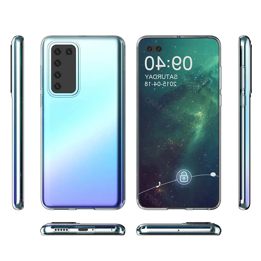 Чехол для Huawei Mate 30 P20 P30 P40 Lite E прозрачный силиконовый бампер из ТПУ мягкий чехол P