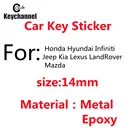 Эмблема из эпоксидной смолы 14 мм для Honda Hyundai Infiniti Jeep Kia Lexus LandRover Mazda, 25 шт.