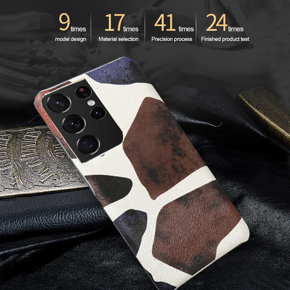 genuine leather shockproof phone case for samsung galaxy s21 ultra s21plus s20 zebra pattern for samsung a51 case umidigi free global shipping