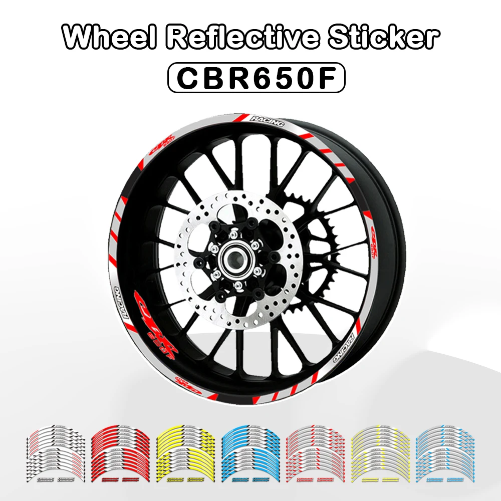 

12 Strips Stickers Motorcycle Decals Reflective Waterproof Wheel Decals For HONDA CBR650F CB650F CB CBR650 CBR 650 F 650F