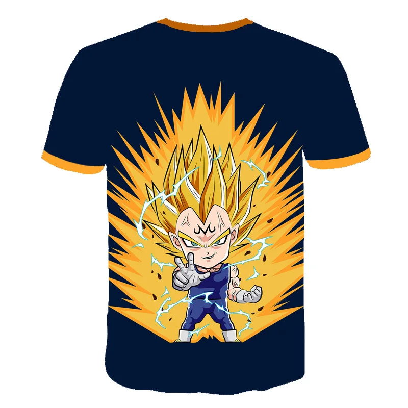 Модная Q версия топы с принтом Dragon Ball футболка новинка 2020 летняя мужская и женская