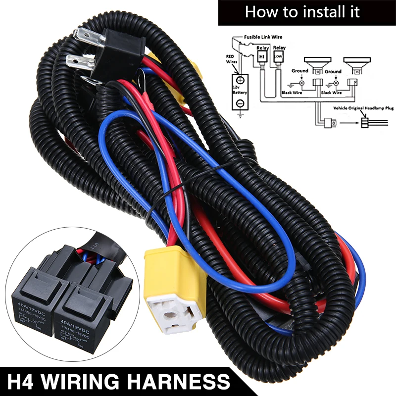 

12V 55W 100W HID Wire Harness Car Headlight LED Light Brightness Booster Wiring Harness Car Auto Wire Parts
