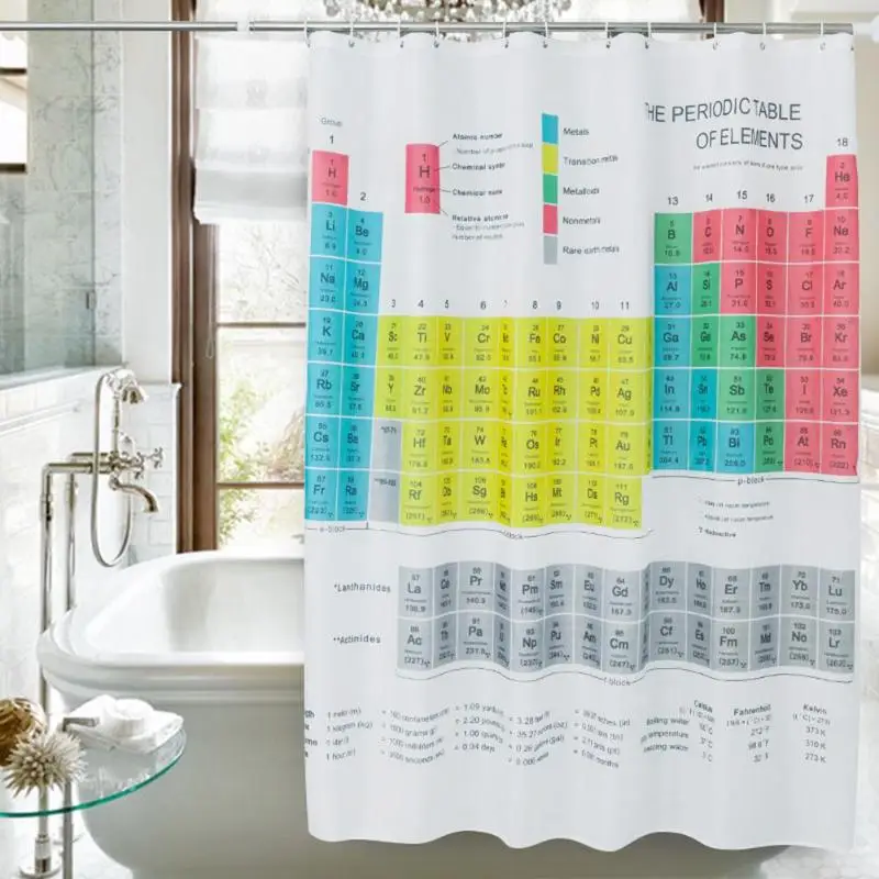 12 крючков не деформирующаяся прочная занавеска для ванной с печатным рисунком