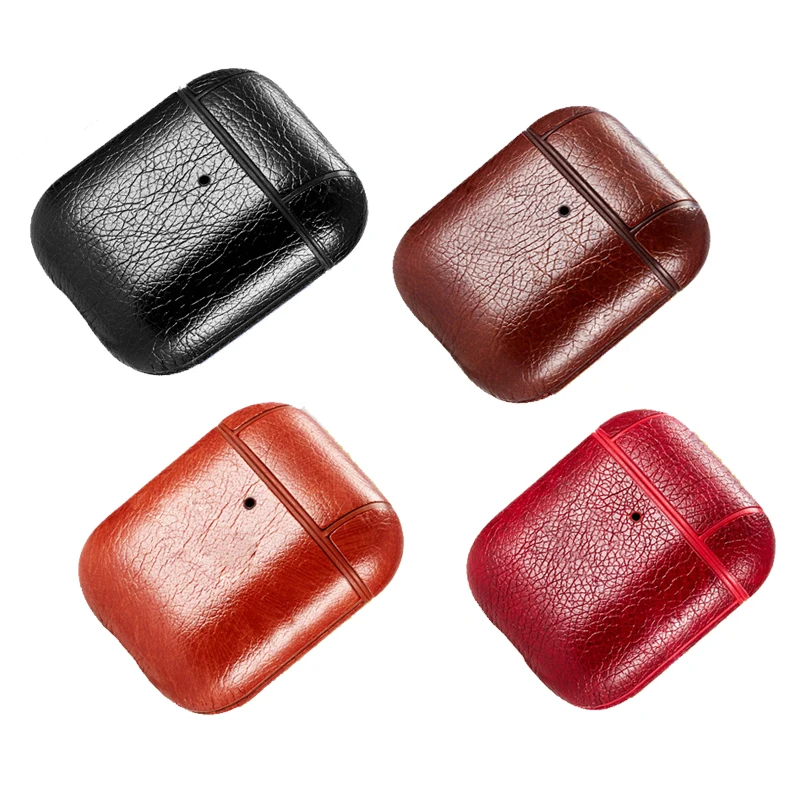 Для Airpods 1 2 Bluetooth беспроводная гарнитура бизнес из искусственной кожи коробка для