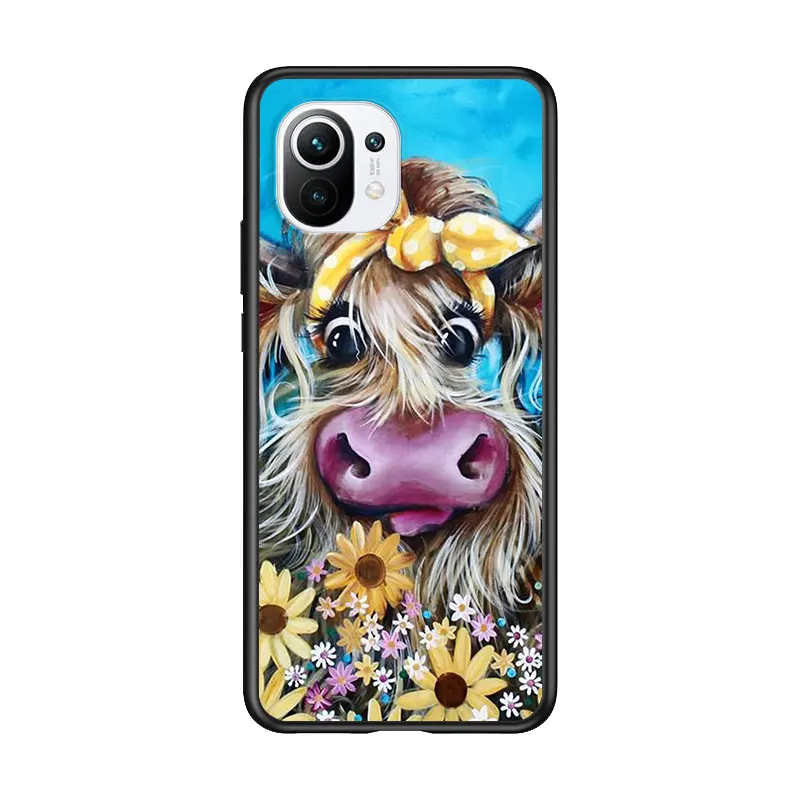 

Pig Alpaca Cute Cartoon for Xiaomi Mi 11 10T Note 10 Ultra 5G 9 9T SE 8 A3 A2 A1 6X Pro Play F1 Lite 5G Black Phone Case