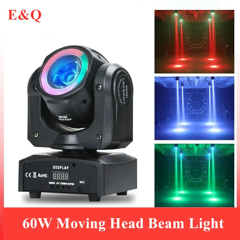 Moving head 60w beam light RGBW 4in1, with dmx-512 led stage light, used for party club dj dance party Christmas lighting