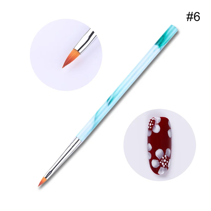1 шт. акриловые ручки для дизайна ногтей с натуральным лицевым покрытием кисть