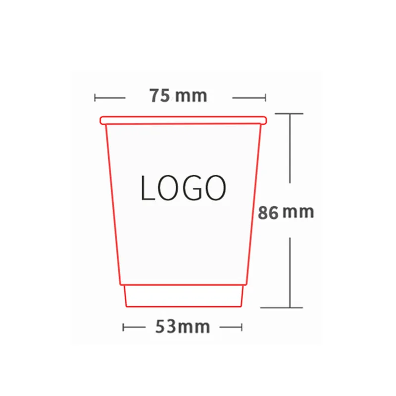 500pcs High quality double layer paper disposable coffee cup custom logo 9oz 250ml print milk tea soy cups wholesale | Дом и сад