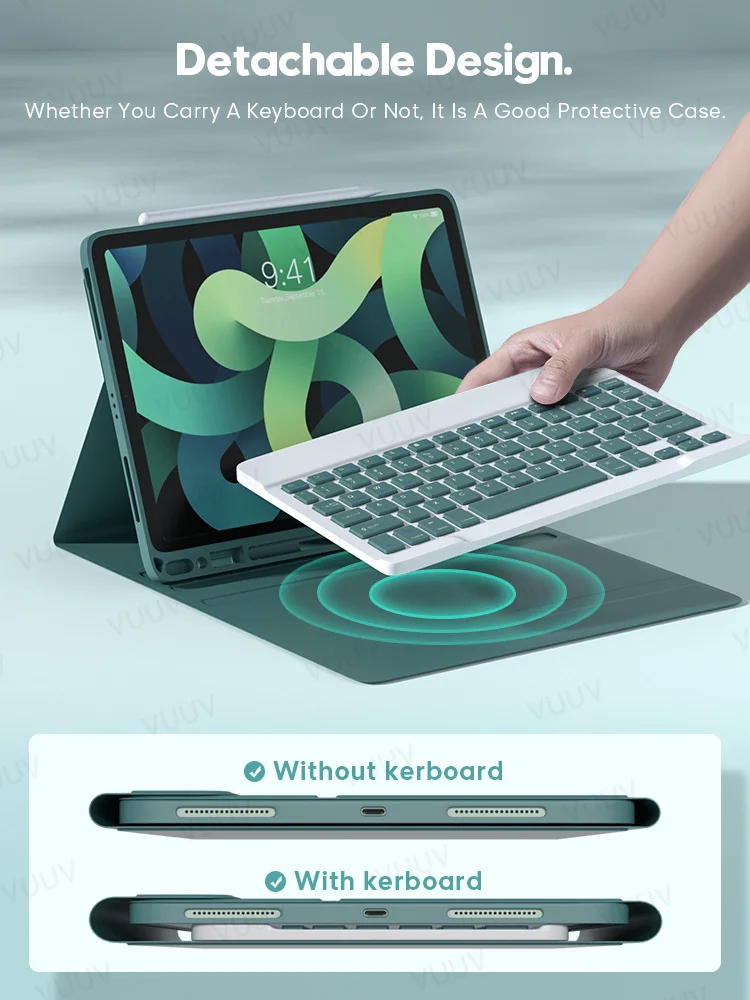 Чехол с клавиатурой для iPad Air 4 3 2 Pro 11 2020 2021 10 5 9 7 5th 6th 7th 8th поколения чехол
