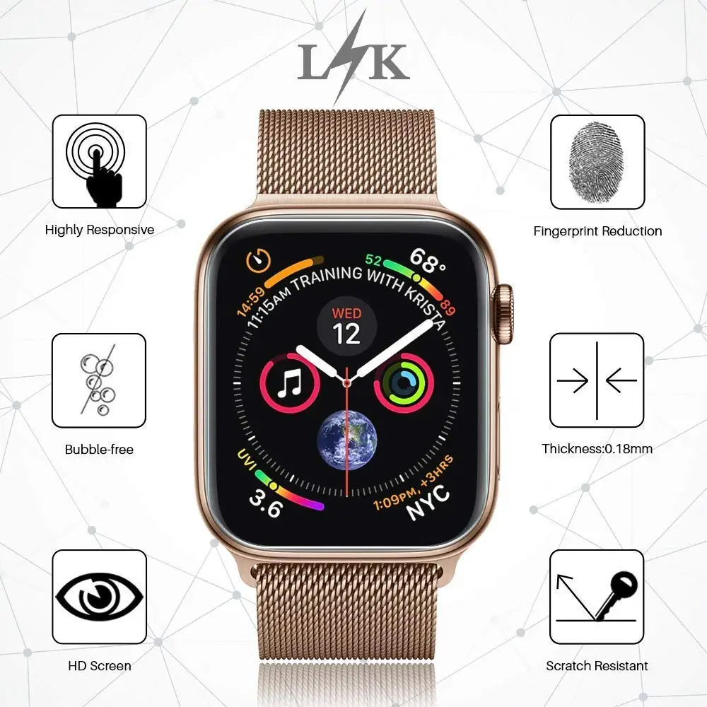 

Screen Protector Film For Apple Watch Series 5 4 44mm 40mm Iwatch 3 band 42mm 38mm Soft Film cover 9D Anti-Shock Full Coverage