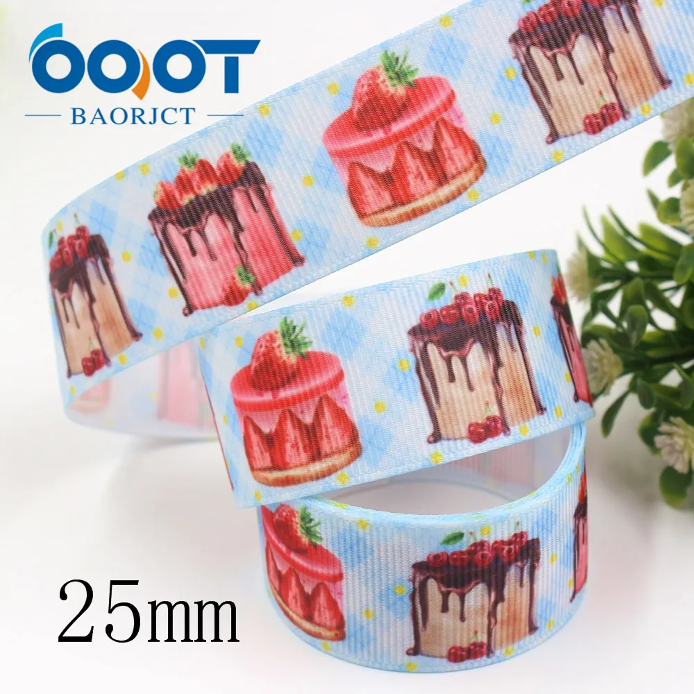 OOOT BAORJCT I-19920-2224, 25 мм, 38 мм 10 ярдов фрукты, торт, мультфильм печатных корсажные ленты, ленты ремесла, лук крышка DIY аксессуары