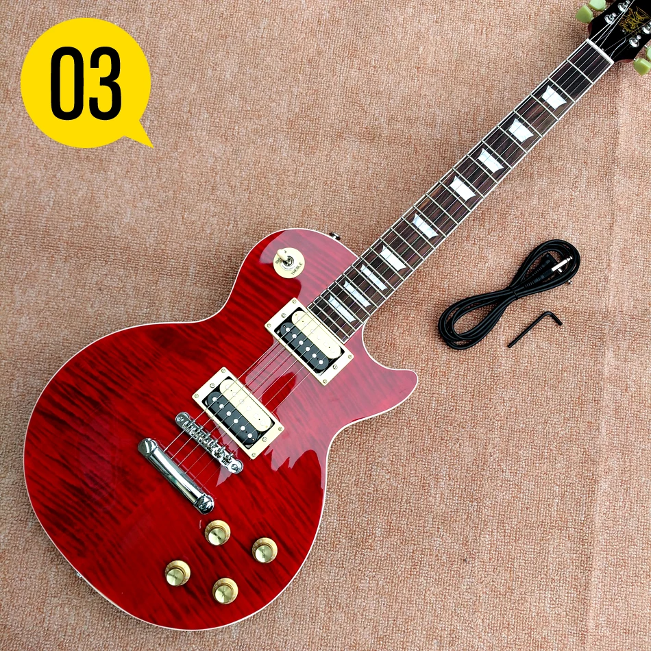 Rosewood Fingerboard Electric Guitar Yellow Binding Tobacco Burst Maple Top Solid Mahogany Body | Спорт и развлечения