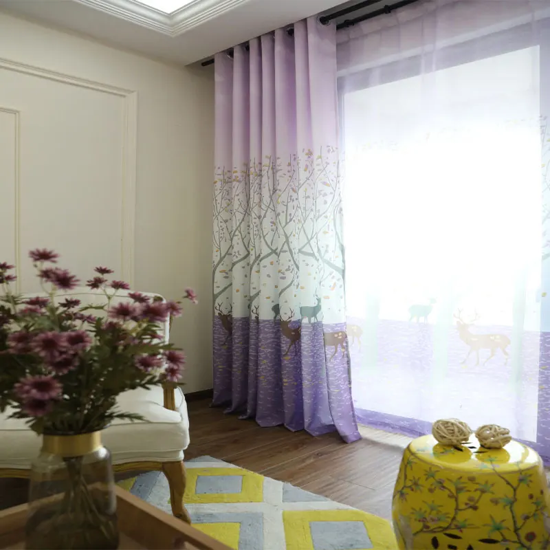 Детские шторы для гостиной спальни дерева дизайнерские занавески в детскую