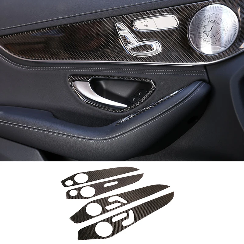 

Для Mercedes-Benz C-Class W205 GLC-Class 2014-2020 натуральное углеродное волокно декоративная крышка двери автомобиля рамка отделка автомобильные аксессуары