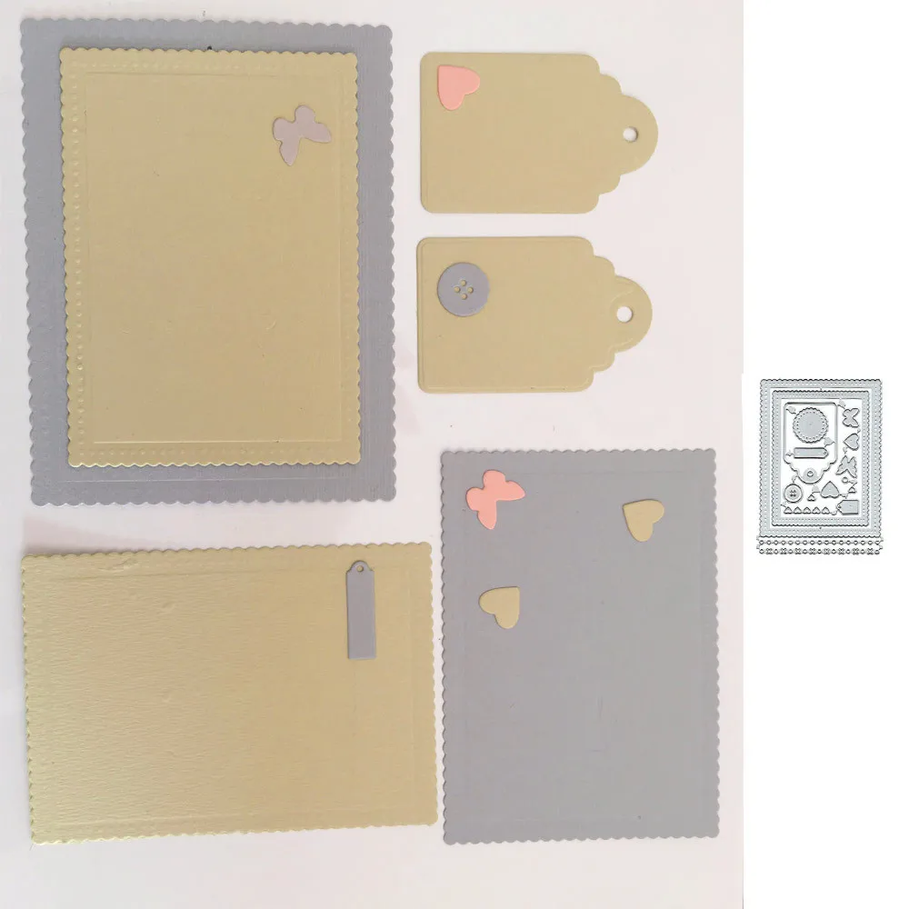 

Tags Hearts Butterfly Set Metal Cutting Dies for DIY Scrapbooking Album Paper Cards Decorative Crafts Embossing Die Cuts New