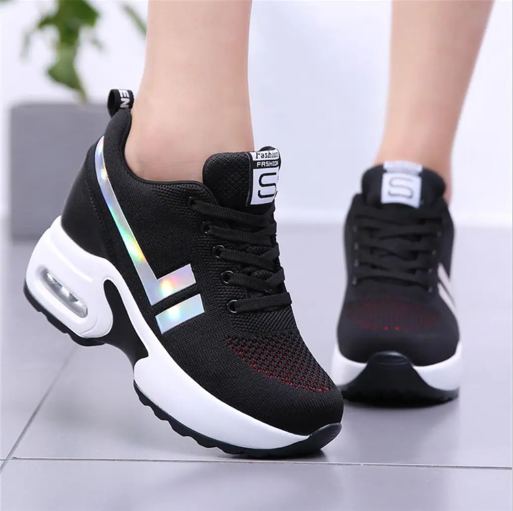 

Spring Thick Bottom Women Sport Shoes Plus Size Women's Sneakers Womens Platform 8CM Running Shoes Ladies Casual Chunky Sneakers
