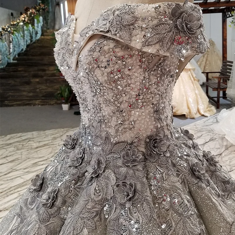 LS37740 старшее серое бальное платье вечернее с открытыми плечами Милая Длина до