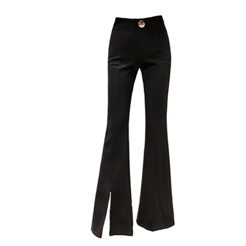 

Suit Casual Pants 2021 New Refined Stylish and Versatile High Waist Slimming Harem Slightly Flared Slit Trousers Women's Fashion