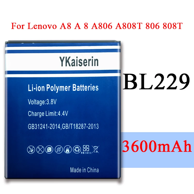 Аккумуляторная батарея BL229 BL 3600 229 мАч литий ионный аккумулятор для Lenovo A8 A808T A806