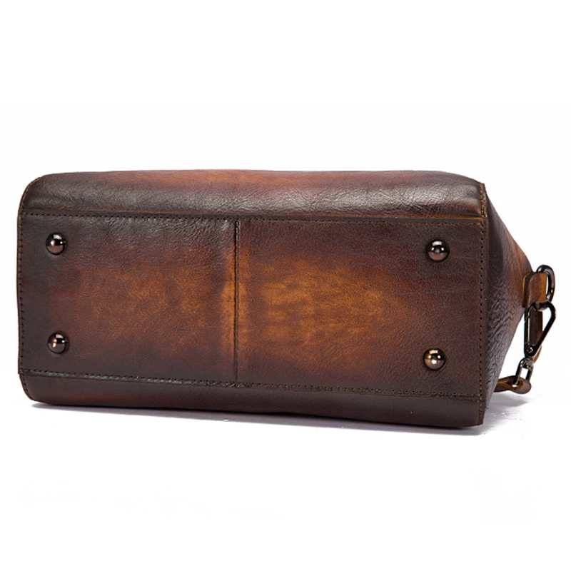 Женская сумка-мессенджер из натуральной кожи с верхней ручкой трендовая