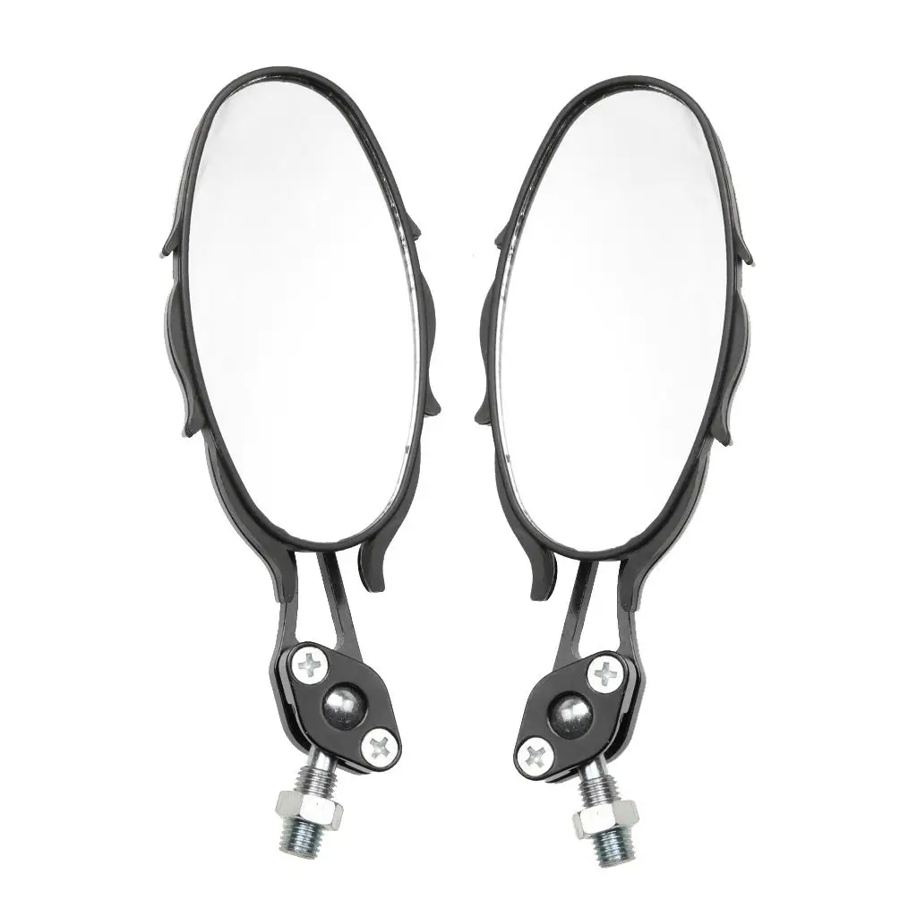 

10mm Motorcycle Side Mirrors With Adapters Unviersal for Moped Scooters