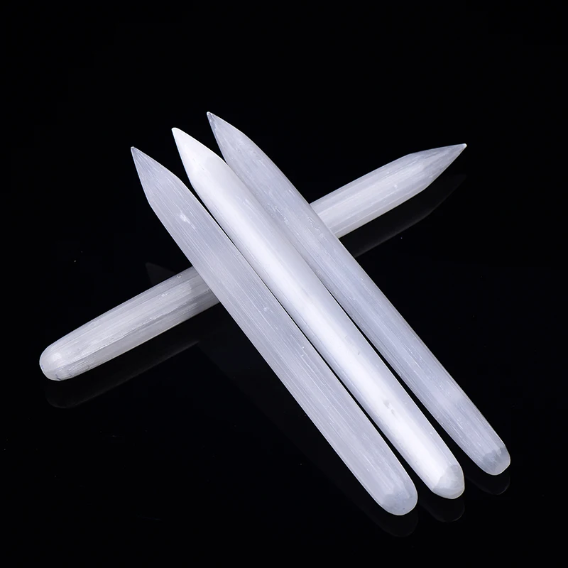 1 шт. натуральный гипсовый Selenite пластырь ручной работы в форме столба Кристальное
