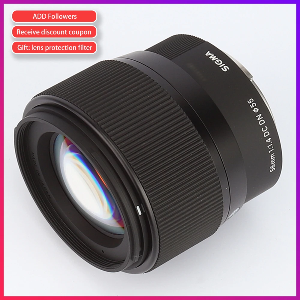 Подержанный Sigma/Sigma 56 мм F1.4 DC DN для камер Sony E mount черный A6500 A6300 A6000 A5100 A5000|Объективы