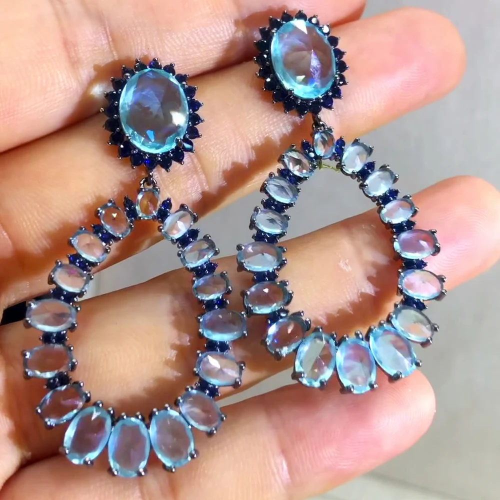 

Романтические прозрачные Висячие серьги для благородных женщин, свадебные украшения для невесты, женские повседневные аксессуары, новые т...