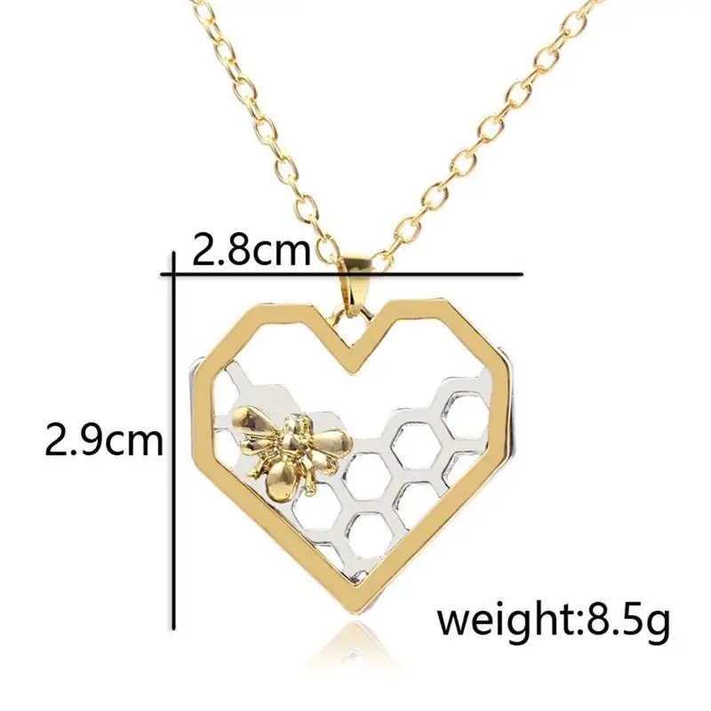 Сердце Форма кулон соты ожерелья для женщин и мужчин творчески романтичные