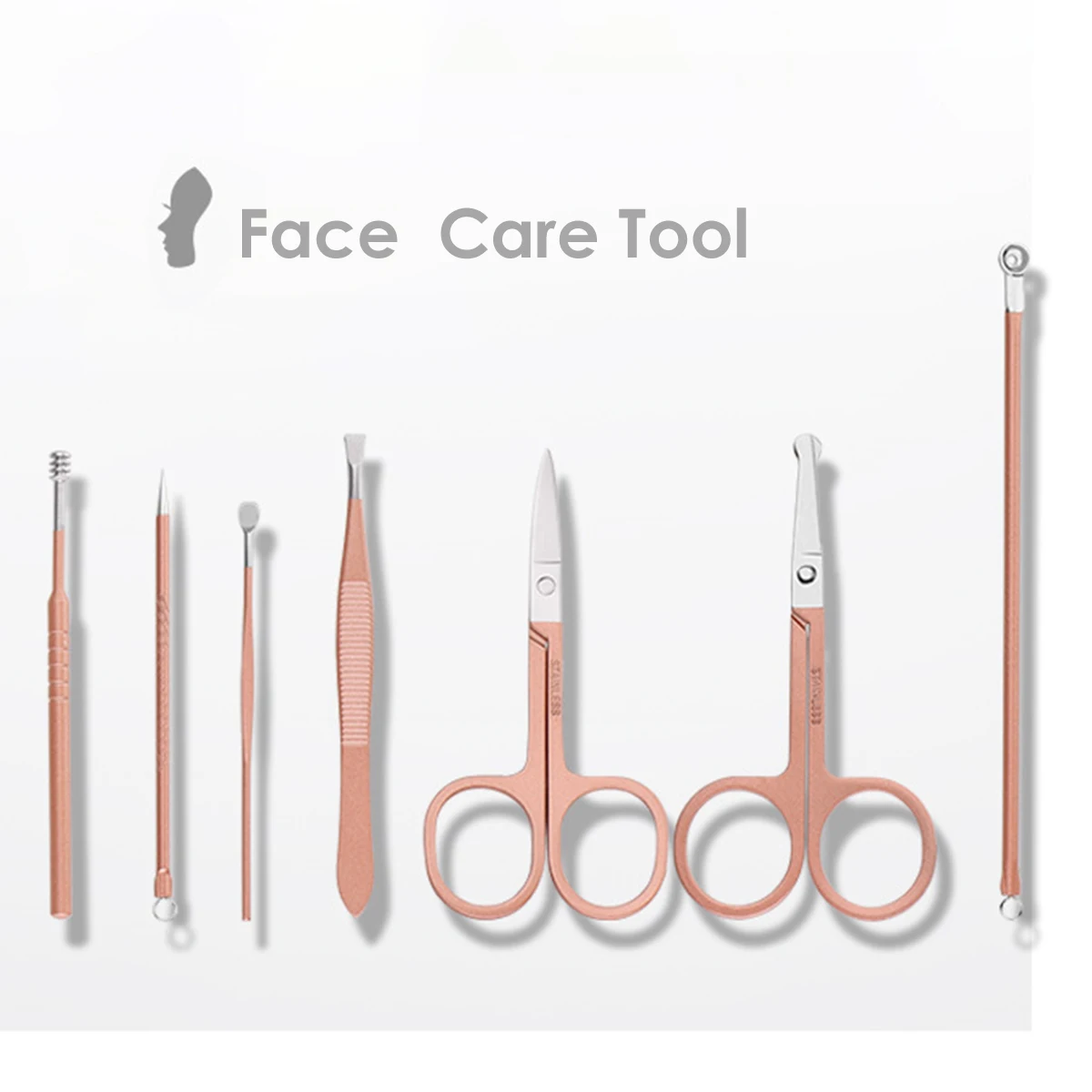 

18Pcs Professional Stainless Steel Rose Gold Nail Clippers Set Scissors Clipper Tweezer Eyebrow Grooming Pedicure Manicure Set