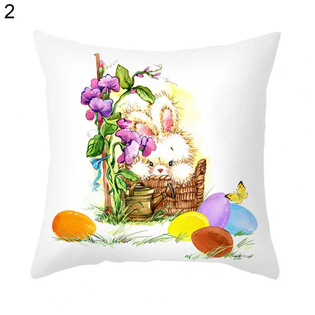 

Cushion Cover Printing Watercolor Bunny Easter Pillow Cover Nordic Office Sofa Linen Cushion Cover Pillow Pillowcases Home Decor