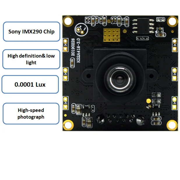 USB3.0 Sony IMX290 Chip 2MP Starlight модуль камеры с низким освещением 1080P 60fps HD-камера |