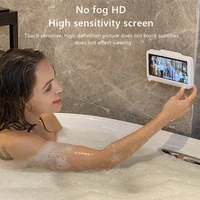 Phone Case Holder Touch Screen Bath Kitchen Office Wall Mounted Hole Free Waterproof Mobile Phone Box Bracket Home Organizer