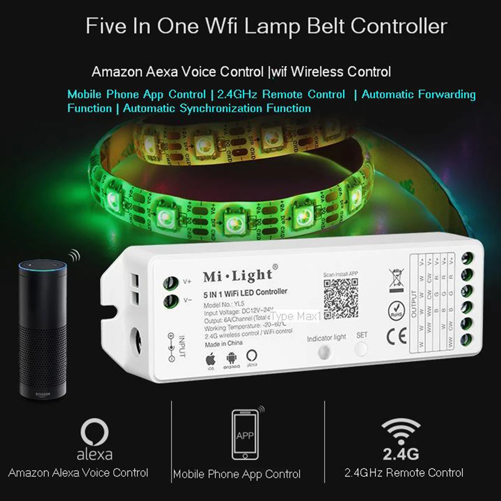 Пять в одном Wifi лампа бар управление Лер Alexa Голосовое и Wi-Fi Yl5 | Обустройство дома