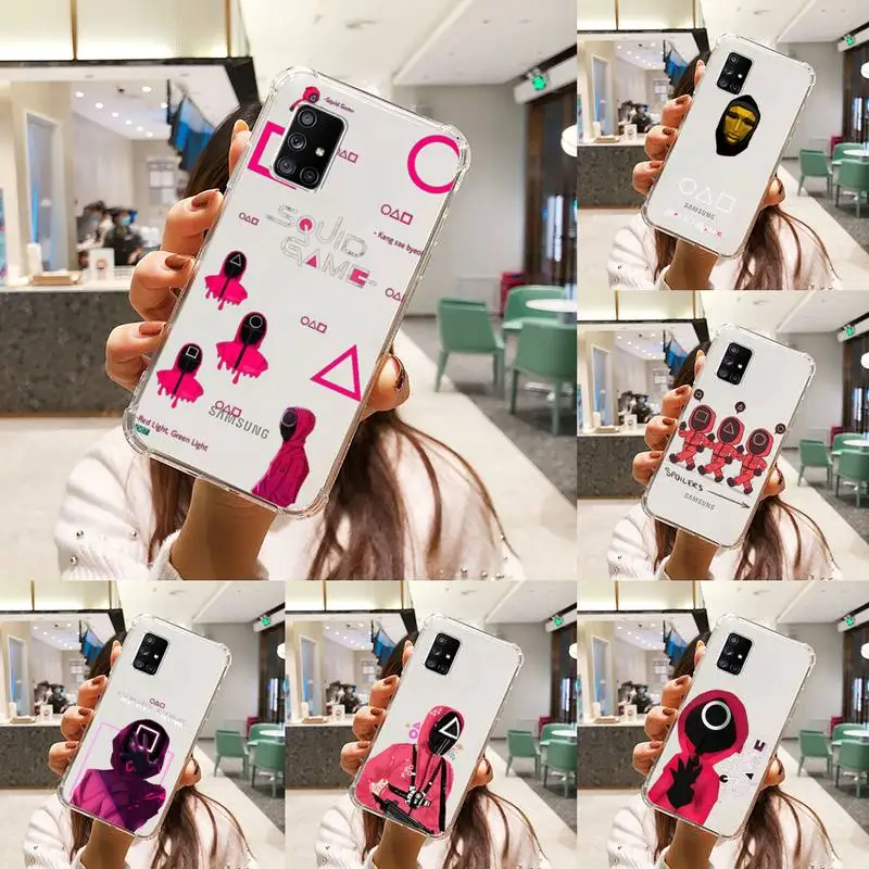 

squid game Phone Case Transparent For Samsung A51 A50 A71 A70 A81 M60S Note S21 S 20 10 9 8 11 E Plus Ultra