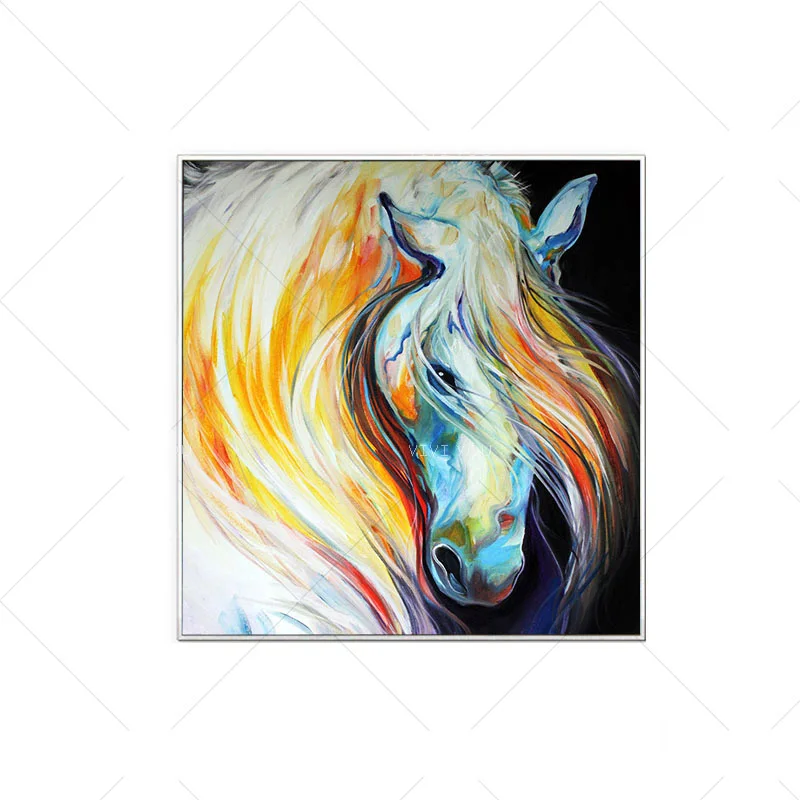 

100% ручная работа картина маслом лошадь Настенный декор для Спальни Современная Абстрактная живопись Настенная картина Безрамное