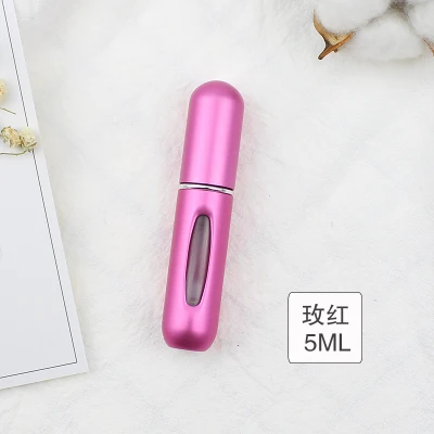 Rose Red 5ML Cosmetic Storage Perfume Bottle Scent Pump Spray Case Cosmetic Containers With Atomizer Travel Cosmetic Storage Accessories - Цвет: Rose Red