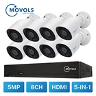 Камера видеонаблюдения MOVOLS H.265, 8 каналов, HD, 5 МП, 8x5 МП, 2560*1920