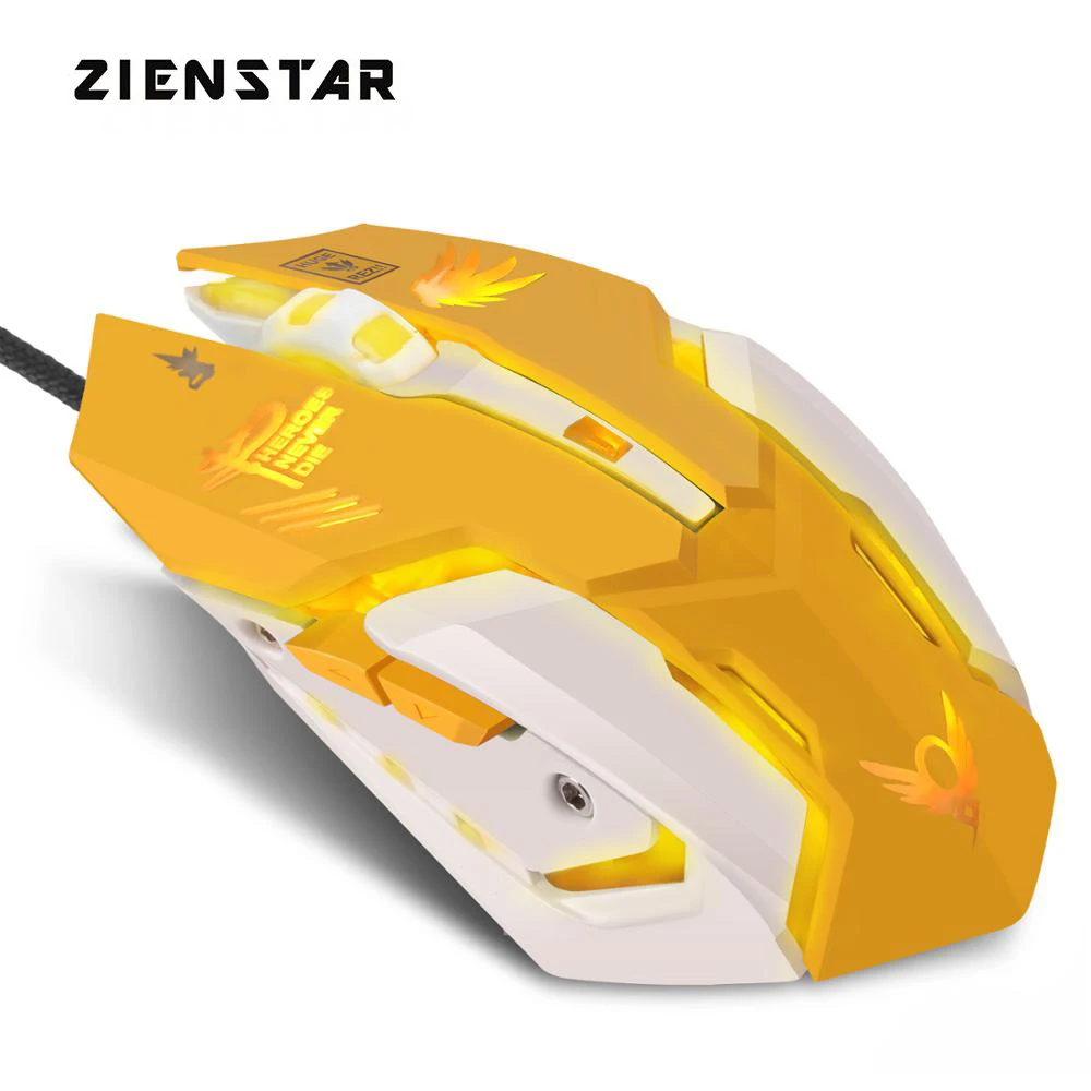 

Zienstar Yellow Pink Purple Blue Optical Lovely Wired USB Mouse Mice with 7Color Backlit 3200DPI For Macbook Computer PC Laptop