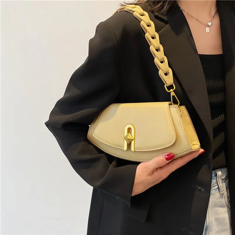 

Shoulder Bag Underarm Crossbody Bags for Women Handbag Purse Zipper Fashion Women Bag All-match 2021 New Solid Color PU Leather