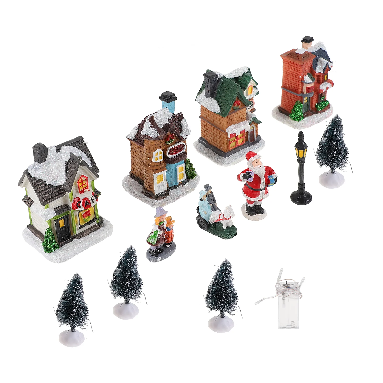

1 Set Desktop Decorative Mini House Decor Mini Scene Ornament Xmas Accessory