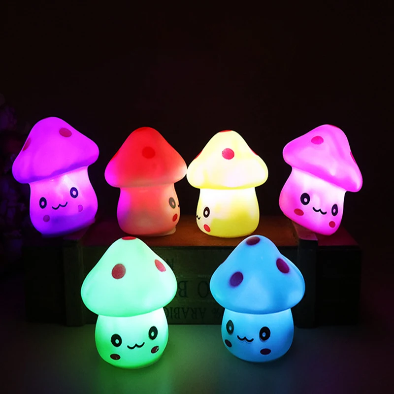 

Цветной маленький ночник в виде грибов креативный подарок светодиодный светильник для пробуждения прикроватная светящаяся игрушка